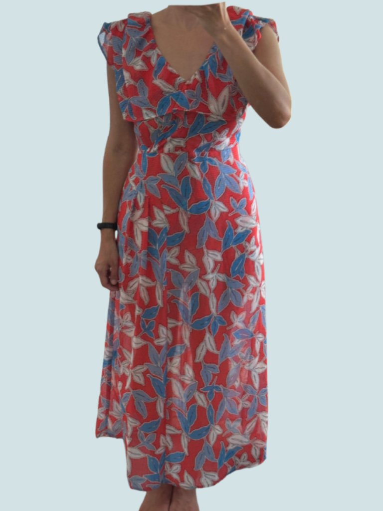 Laagam Red/Blue Floral Dress — image 2 of 6